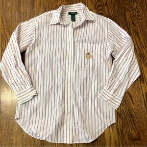 Lauren Ralph Lauren stripe crest button down size 8